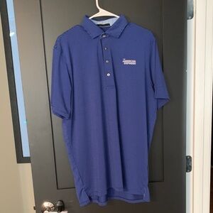 Greyson Clothiers Men's Blue & Black Striped Polo Size Large